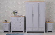 Heritage Set of Four Bedroom Piece with Grey and Oak Finish, Bedroom Furniture, Furniture Maxi, Furniture Maxi