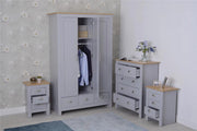 Heritage Set of Four Bedroom Piece with Grey and Oak Finish, Bedroom Furniture, Furniture Maxi, Furniture Maxi