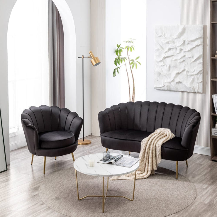 Black Velvet Living Room Set | Baci Living Room