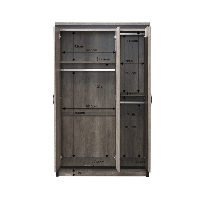 Ely 3 Door Wardrobe