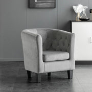 Ascot Buttoned Tub Chair In Grey