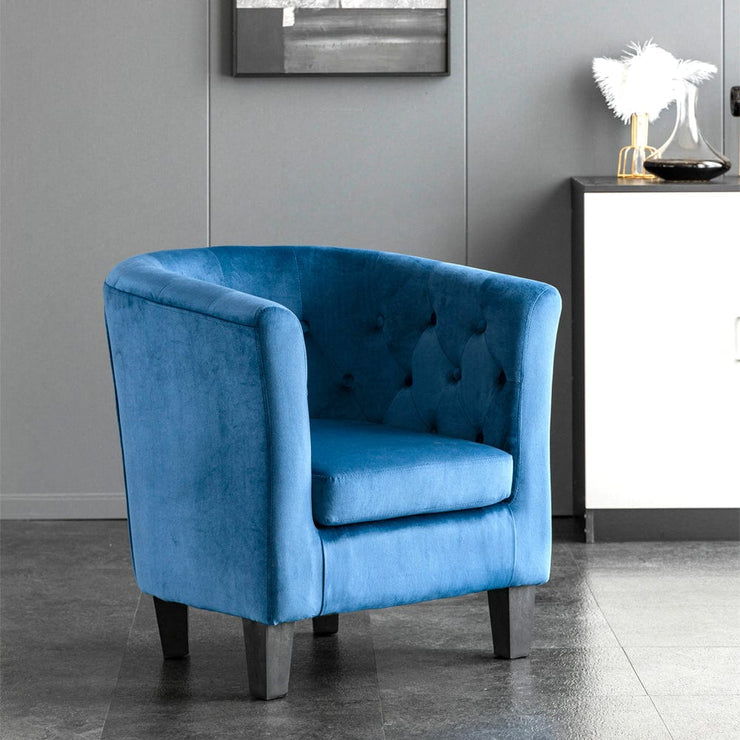 Ascot Buttoned Tub Chair In Blue