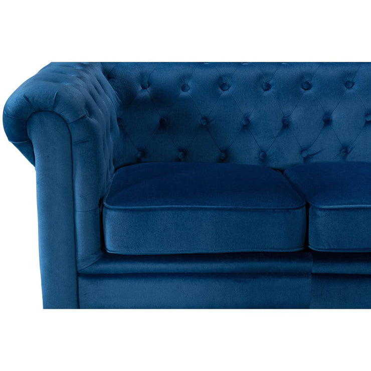 Tolg Cúinne Velvet 5 Suíochán Chesterfield