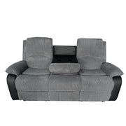 Boston Grey Plush Fabric 3 Seater Recliner