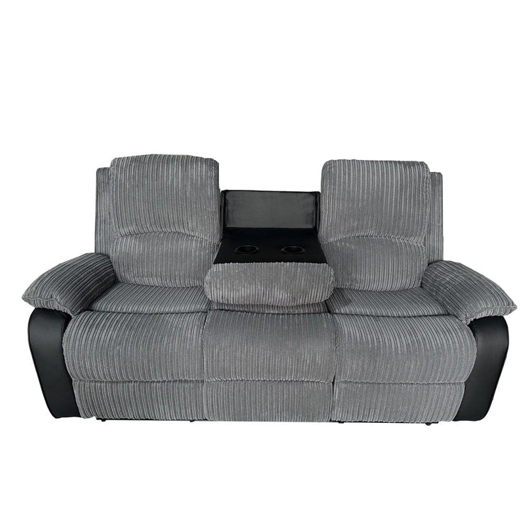 Boston Grey Plush Fabraic 3 Suíochán recliner