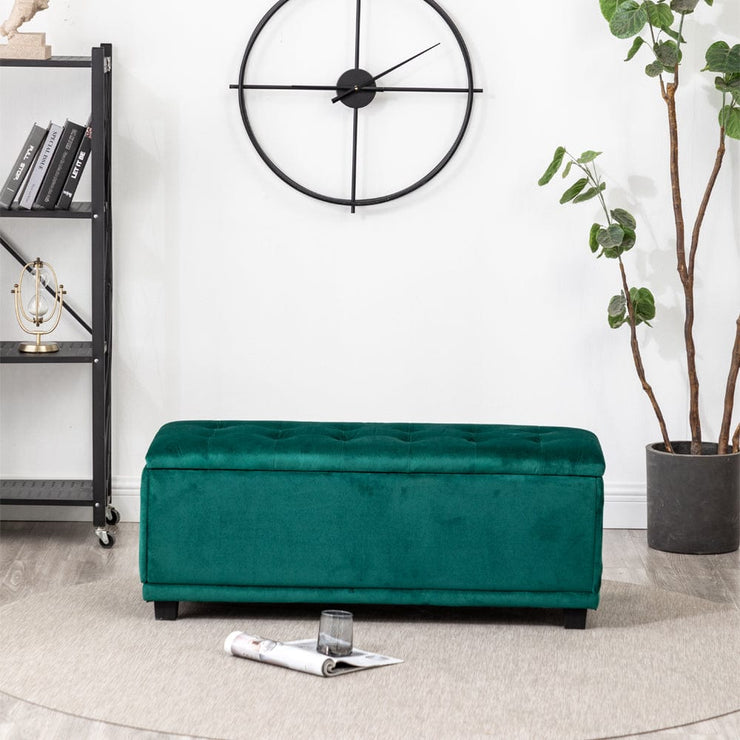 Velvet Rectangle Storage Ottoman Bench