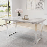 Etta 150cm Marble Effect Trestle 6-8 people Dining Table