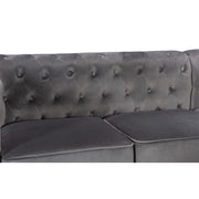 Chesterfield 3 Seater Velvet Sofa with Footstool