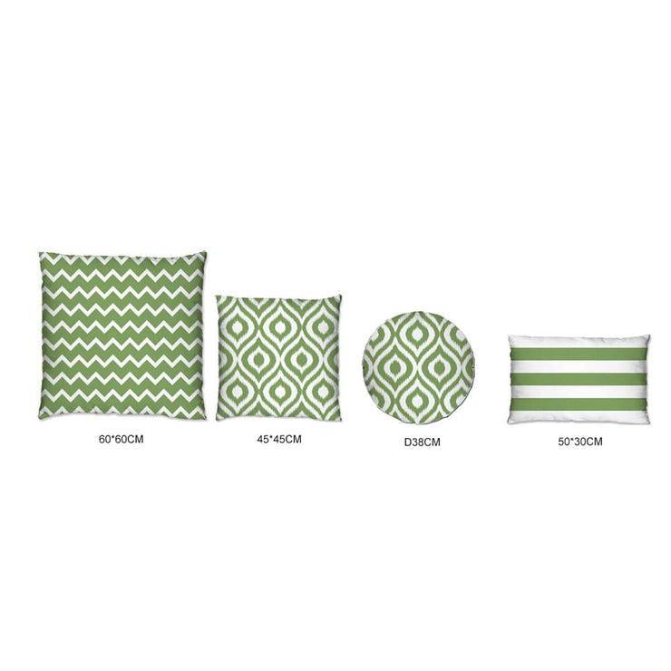 Ashcraft Waterproof Outdoor Scatter Cushion Set in Green Pattern