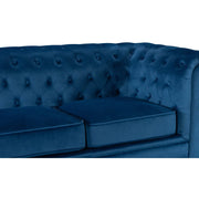 Chesterfield 3 Seater Velvet Sofa with Footstool