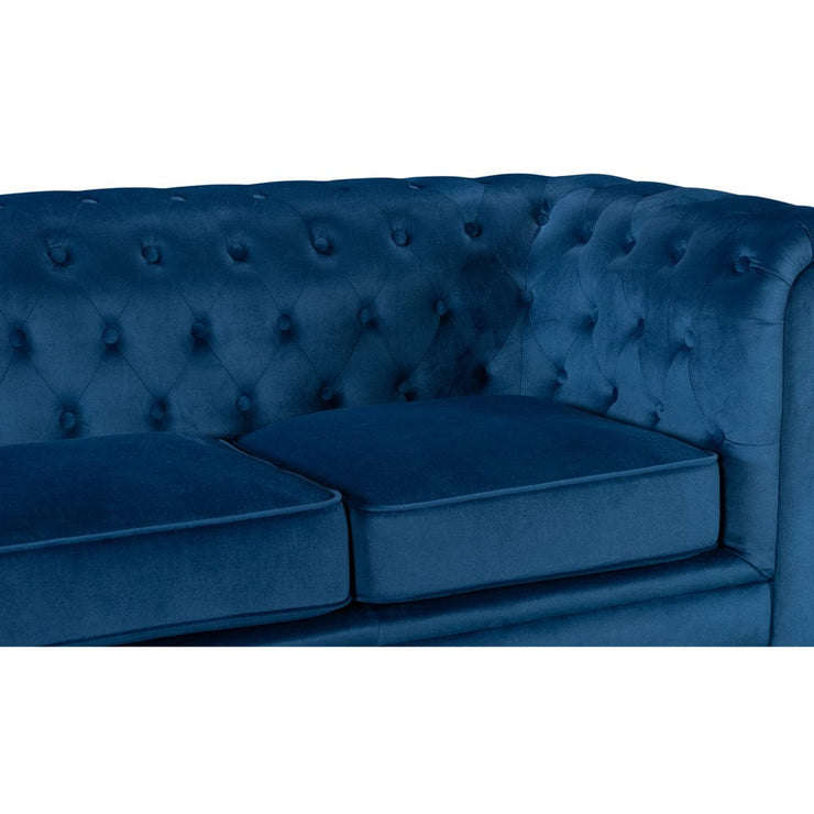 Tolg Velvet 3 Suíochán Chesterfield le Footstool