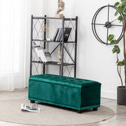 Velvet Rectangle Storage Ottoman Bench