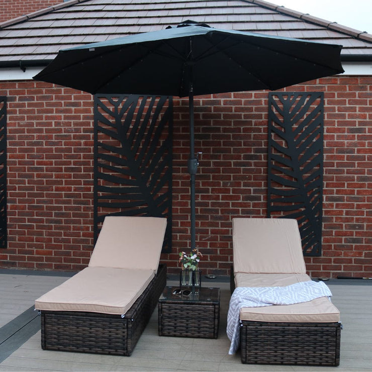 Starry Crank Lift Parasol with Solar LED Lights