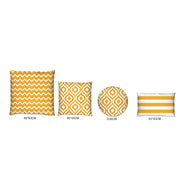 Ashcraft Waterproof Outdoor Scatter Cushion Set in Yellow Pattern