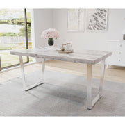 Etta 150cm Marble Effect Trestle 6-8 people Dining Table