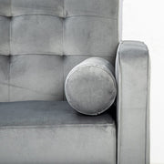 Avery Chaise End Velvet Corner Sofa In Grey