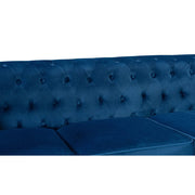 Chesterfield 3 Seater Velvet Sofa with Footstool