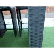 Eton Rattan Garden 6 Seater Bar Table and Stool Set in Black with rain cover option