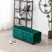 Velvet Rectangle Storage Ottoman Bench