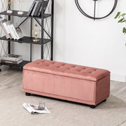 Velvet Rectangle Storage Ottoman Bench