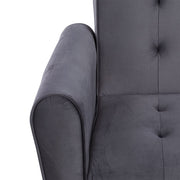 Alessia Buttoned Grey Velvet Sofa Bed