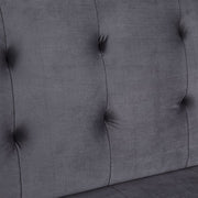 Alessia Buttoned Grey Velvet Sofa Bed