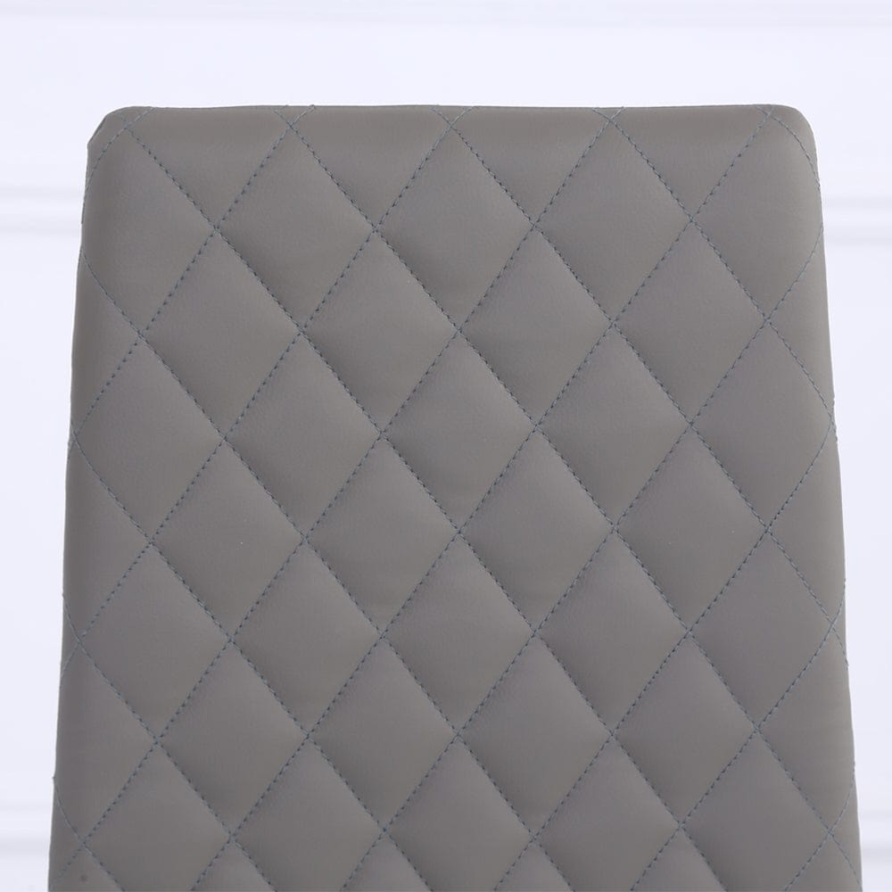 Set Of 2 or 4 Orsa Faux Leather Dining Chairs With Chrome Legs In Grey