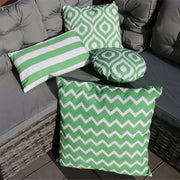 Ashcraft Waterproof Outdoor Scatter Cushion Set in Green Pattern