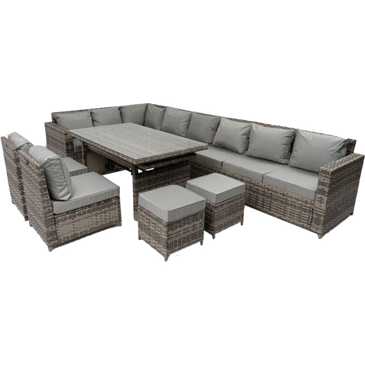 Barcelona 12 Seater Rattan Garden Furniture Dining Set with Extending Table