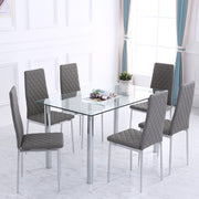 Orsa Dining Table Set With 6 Chairs In Grey