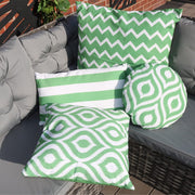 Ashcraft Waterproof Outdoor Scatter Cushion Set in Green Pattern