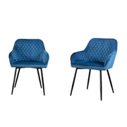 Zoe Velvet Upholstery Dining Chair with Armrest - Set Of 2