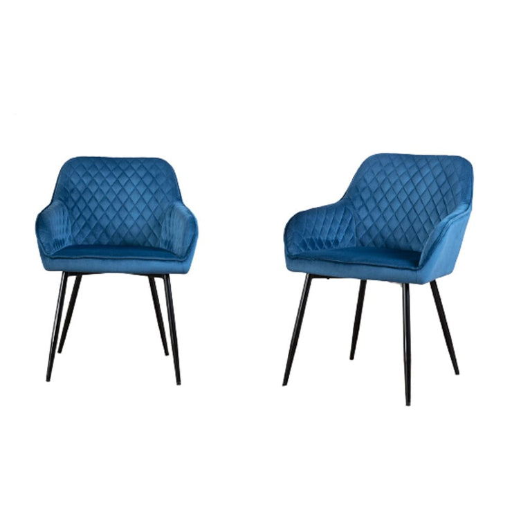 Zoe Velvet Upholstery Dining Chair with Armrest - Set Of 2