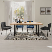 Belluno Extending Dining Table Set with 4 Velvet Chairs