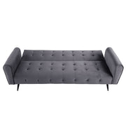 Alessia Buttoned Grey Velvet Sofa Bed