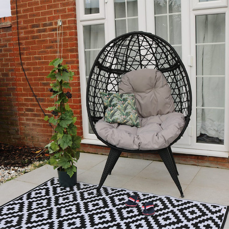 Bradway KD Leisure Standing Chair Garden Rattan Egg Chair with Rain Cover option