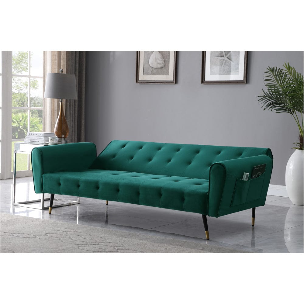 Emerald green velvet sofa bed hotsell