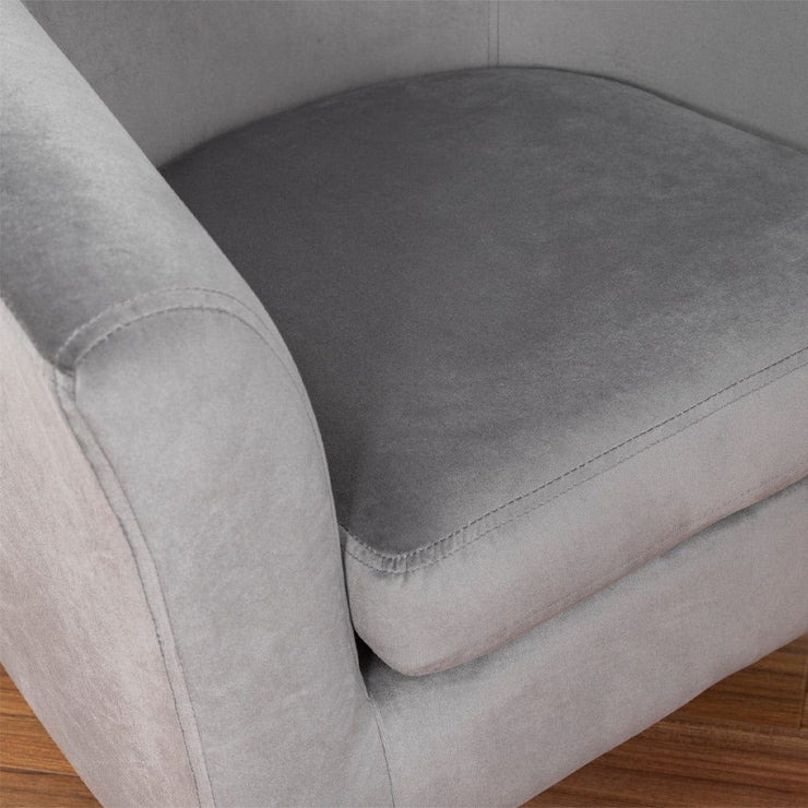 Ascot Velvet Tub Chair In Grey Furniture Maxi