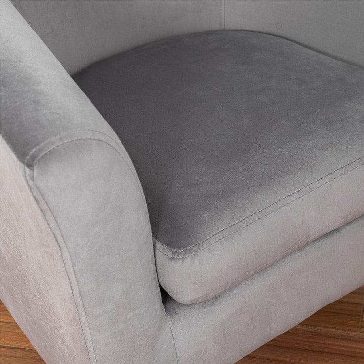Ascot Velvet Tub Chair In Grey