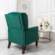 Ascot Wingback Velvet Recliner Chair In Green - Furniture Maxi