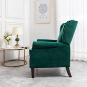 Ascot Wingback Velvet Recliner Chair In Green - Furniture Maxi