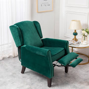 Ascot Wingback Velvet Recliner Chair In Green - Furniture Maxi