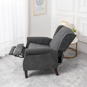 Ascot Wingback Velvet Recliner Chair In Grey - Furniture Maxi