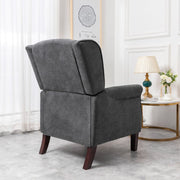 Ascot Wingback Velvet Recliner Chair In Grey - Furniture Maxi