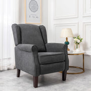 Ascot Wingback Velvet Recliner Chair In Grey - Furniture Maxi