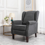 Ascot Wingback Velvet Recliner Chair In Grey - Furniture Maxi