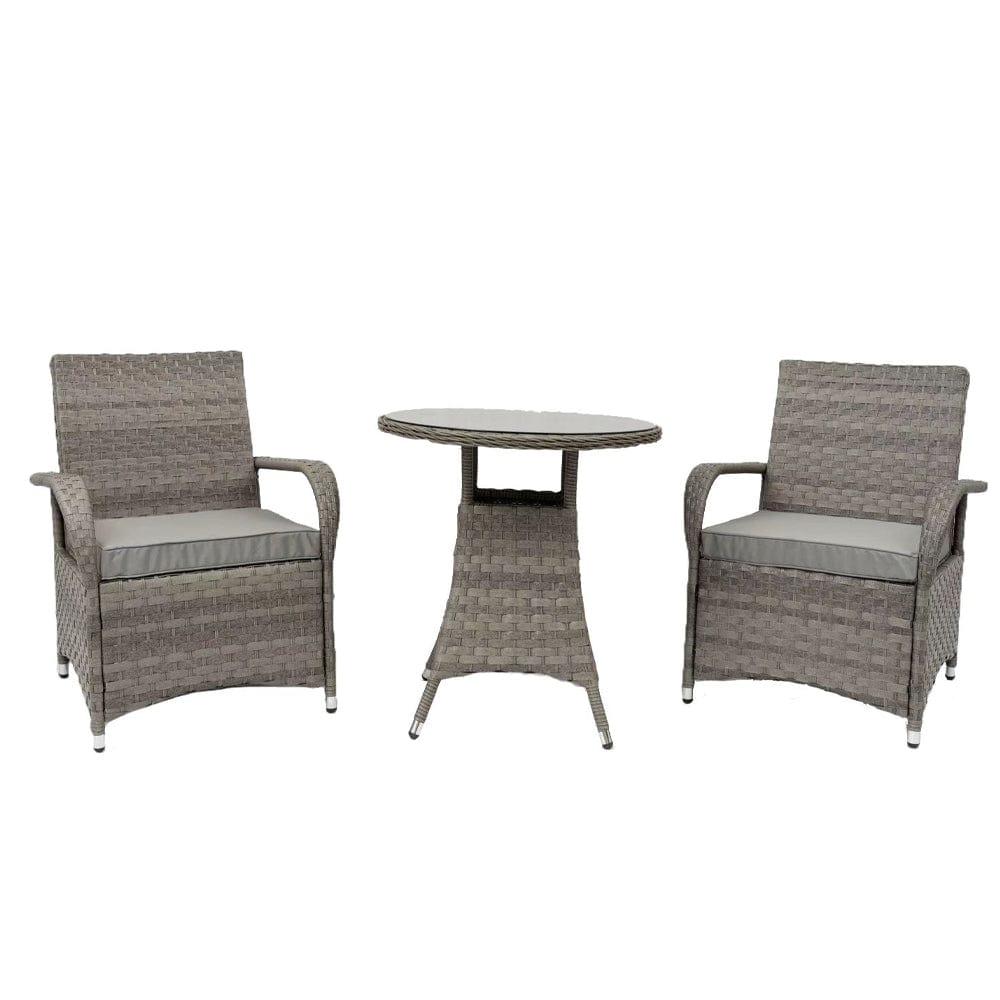 Aura 2 Seater Armchair Bistro Set Garden Rattan Set with Raincover