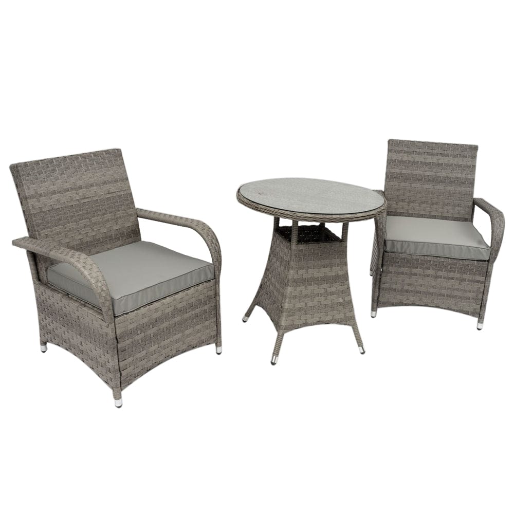 Aura 2 Seater Armchair Bistro Set Garden Rattan Set with Raincover
