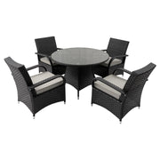 Aura 4 Seater Round Dining Table Set Rattan Garden Set