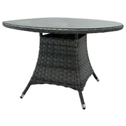 Aura 4 Seater Round Dining Table Set Rattan Garden Set with Raincover